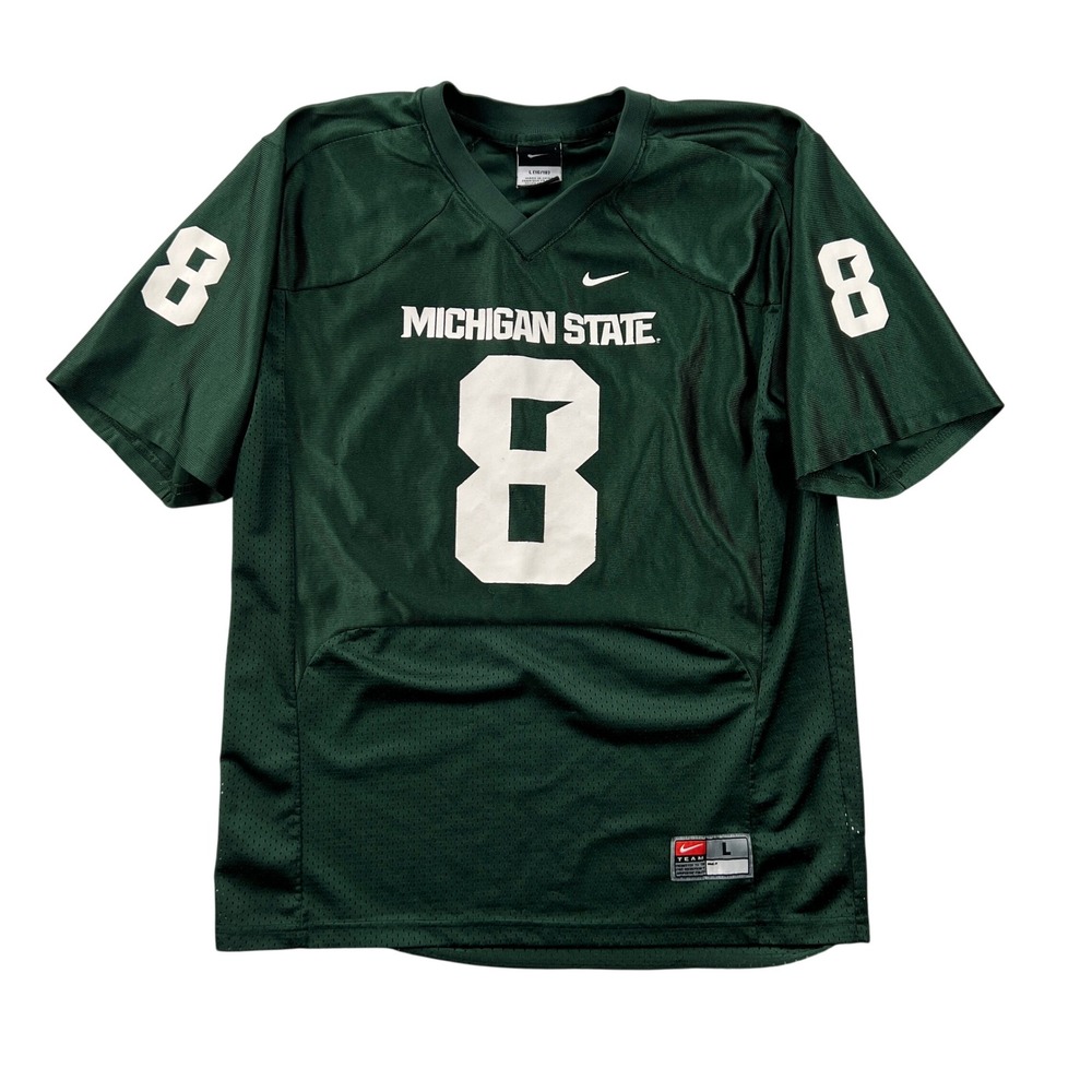 Nike Michigan State Football Jersey Kids L 16/18 Green Mesh #8 Spartans Gameday